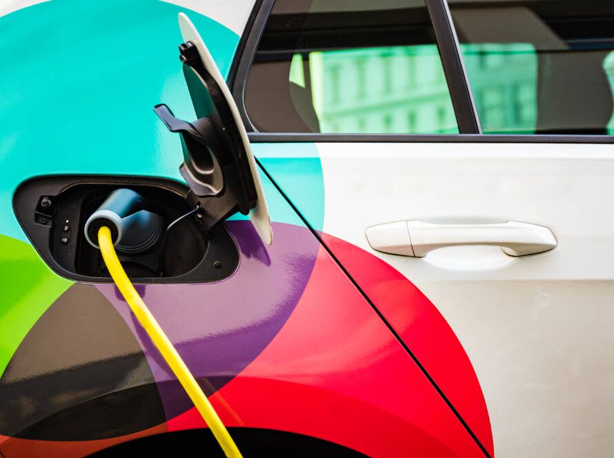 Charging battery of an electric car in city